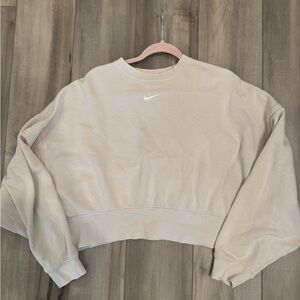 Nike Cream Cropped Pullover